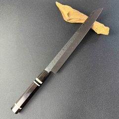 67層スーパー鏡面槌目ダマスカス切付包丁215mm ディアブルレッド柄