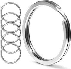 【迅速発送】caak ステンレス鋼製 平 キーリング ホルダー 二重リング 軽量 外徑 15mm 17mm 20mm 25mm 28mm 30mm 32mm 35mmサビに強い 二重丸カン リング金具 (外徑 32mm ステンレス鋼製 20個入)