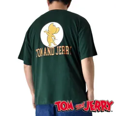 トム&ジェリー 半袖Tシャツ 《16-3グリーン》新品 未使用 正規品 メンズ tシャツ 綿 ワイド ビッグT バックプリント Tom and Jerry【B5J】【メール便2】ファッション メンズ M L XL 夏