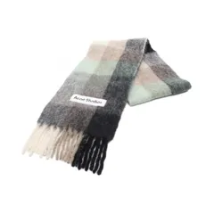 アクネストゥディオズ ACNE STUDIOS マフラー モヘアチェックスカーフ マフラー  グレー ウール マフラー レディース Used A