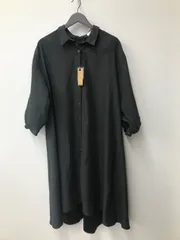 M8090 【タグ付未使用】 r.p.s アールピーエス BACKレースアップボリューム袖シャツワンピース 黒 Mサイズ 長袖 レディース ポリエステル 秋冬