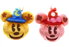 【中古】ぬいぐるみ かぼちゃミッキー＆かぼちゃミニー ぬいぐるみバッジセット 「ディズニー・ハロウィーン2015」 東京ディズニーリゾート限定