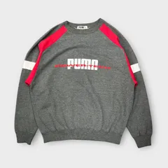 Puma 90s 万国旗タグ スウェット ラグランスウェット 短丈 プーマ グレー Lサイズ 古着
