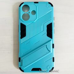 iPhone 16 ケース スマホ バンパー アーマー スタンド マグネットホルダー対応 シアン 水色 アイフォン
