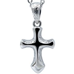 ハワイアンジュエリー ネックレス クロス レディース メンズ スクロール スチールシルバー サージカルステンレス インスタ  gps81117s