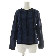 アルマーニ コレツィオーニ ARMANI COLLEZIONI ニット セーター 長袖 ウール 青 ブルー 黒 ブラック /AN19のサムネイル