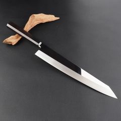 10270 極薄ムキモノ包丁 8寸 刺身包丁 和包丁 黒檀黒水牛白三本巻八角柄 ムキモノ包丁 8寸（刃渡り240mm）普通表面仕上げ 本刃付け 極薄