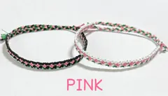 小花柄ミサンガ 2本セット (PINK) 画像3枚目▶︎色番号③