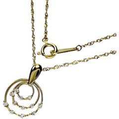 ダイヤモンド 0.10ct ネックレス K18ゴールド 18金  2.1g 40cm レディース 【中古】【真子質店】【NN】