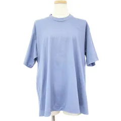 BLAMINK ブラミンク Tシャツ カットソー 半袖 クルーネック Aライン コットン ブルー 青 オーバーシルエット 体型カバー ゆったり 丈長め 袖長め 丸首 着回し 春夏 メンズライクのサムネイル