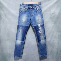 ENTRE AMIS アントレアミ 8177 GAGA ガガ パッチワーク リペア 加工 スリム ストレッチ デニムパンツ size.W29 インディゴ ブルー