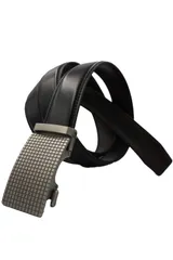 [Paani Paani] ベルト メンズ 大きいサイズ ビジネス スーツ カジュアル 紳士用 穴なし 格子柄 バックル 