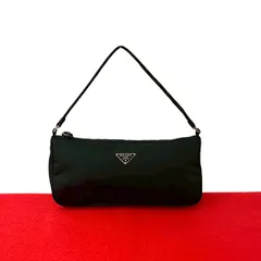 極 美品 PRADA プラダ 三角ロゴ プレート 金具 テスート ナイロン ミニ ハンドバッグ ワン ショルダーバッグ ポーチ ブラック 85621