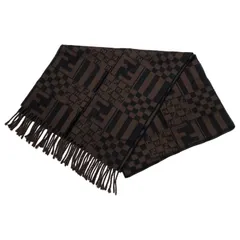 FENDI(フェンディ) Zucca pattern wool scarf ズッカ 柄 ウール マフラー ブラウンのサムネイル