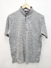 ◇ Hush Puppies ハッシュパピー ワンポイント ボーダー 半袖 Ｔシャツ カットソー サイズM グレー メンズ P  【1403180005343】