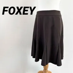 FOXEY フォクシー　フレアスカート　膝丈　ブラウン　ベージュ　高級　お洒落