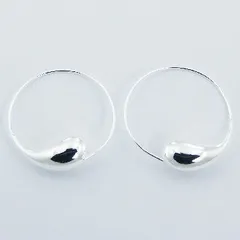 L037_サークルシルバードロップ｜フープピアス｜フックピアス｜SV925スターリングシルバー