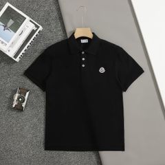 MONCLER ブラック 半袖ポロシャツ - メルカリ