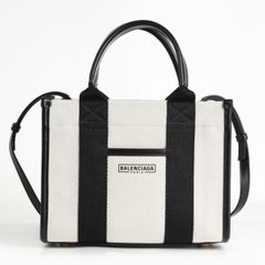 バレンシアガ  BALENCIAGA レディース トートバッグ 2WAY ショルダー キャンバス 6936622 HHAM 9260 ブラック ホワイト プレゼント ギフト 送料無料