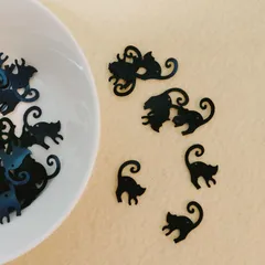 【増量】プラ＊スパンコールビーズ＊くろねこ＊150枚<SP001>