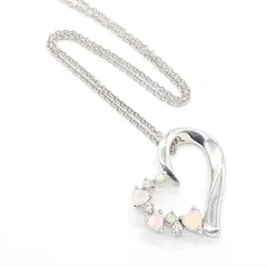 4℃ ヨンドシー ネックレス ペンダント SILVER 925 シルバー ジルコニア オパール風 ハート