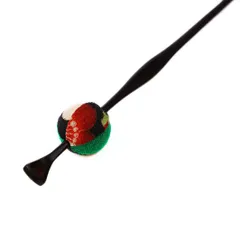 髪飾り 成人式 振袖 前撮り 袴 花 浴衣 夏祭り 花火大会 緑 黒 玉かんざし 一本差し ちりめん 和柄 かんざし レトロ 和風 おし No.9-4261