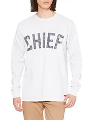 M_ホワイト [インディアン] カジュアル ガーメントダイ L/S Tシャツ ラバープリント CHIEF ホワイト