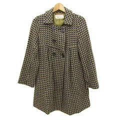 ロペピクニック ロングコート アウター チェック柄 レディース 40サイズ 黒×ベージュ ROPE PICNIC 【中古】のサムネイル