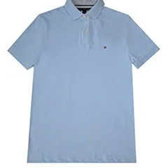 USA正規品 Tommy トミーヒルフィガー カスタムフィット フラッグロゴ ポロシャツ 水色 ペール