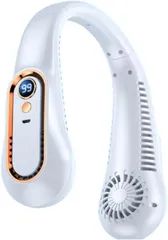 携帯扇風機 電力量表示】ネックファン 電池なし