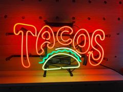 オリジナル　TACOS ネオンサイン 店舗用 看板 インテリアオーダー　ネオン管ネオンサイン　TACOS看板　ネオンライト　LED看板　店舗用照明　飲食店装飾　タコスライト　アメリカンダイナー　キッチンカー　インテリアライト　イベント照明　メキシカン装飾