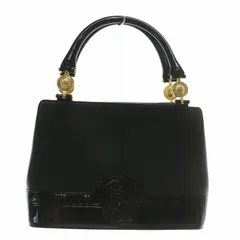 ジャンニヴェルサーチ バニティバッグ ハンドバッグ 腕掛け レザー 黒 ブラック 中古・古着通販】GIANNI VERSACE (ジャンニヴェルサーチ