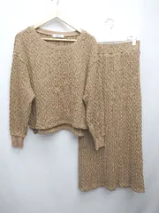 ◇ nano universe ナノユニバース ロング セーター スカート セットアップ 上下 サイズF ブラウン系 レディース P  【1405090004737】