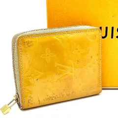 【気分華やぐ光沢感】 LOUIS VUITTON ルイヴィトン 二つ折リ財布 モノグラムヴェルニ コンパクトジップ ラウンドファスナー エナメル M10979　イエロー