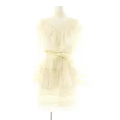 ジマーマン ZIMMERMANN ドットチュールハイネックワンピース レース 膝丈 長袖 0P アイボリー /HK ■OS