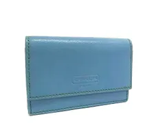 COACH コーチ レザー カードケース カード入れ 名称ケース 名刺入れ レディース メンズ ライトブルー系 DH9783