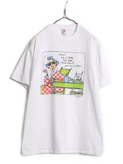 【お得なクーポン配布中!】 80s 90s USA製 メッセージ イラスト プリント 半袖 Tシャツ メンズ L 80年代 90年代 オールド ヴィンテージ 半袖Tシャツ ヘビーウェイト 白