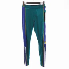 アディダスオリジナルス adidas originals レギンス タイツ ワッペン ライン ウエストゴム 緑 紫 グリーン パープル S ■SM3のサムネイル
