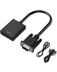 VGA-HDMI 変換 アダプタ HDMIケーブルVGA→HDMI 出力 ビデオ変換アダプタ VGA(オス) to HDMI(メス) 変換 アダプタ 1080P 音声転送 USBケーブルとオーディオケーブル付きTV PC プロジェクター ディスプレイ 変換