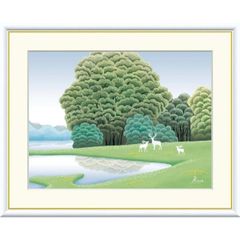 セルジュ・ラシス 真作 リトグラフ 競馬 額装品 版画 美術品 アート