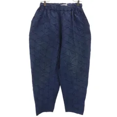 ISSEY MIYAKE イッセイミヤケ プリーツ加工 テーパードパンツ 2 ネイビー バルーン レディース 古着