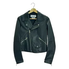 【極美品】 大きいサイズ ロエベ ラムレザー ライダース ブラック 42 XL LOEWE レザー ライダースジャケット | ブラック | FARFETCH JP