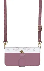 iPhoneXR  ケース 手帳型 アイフォンXR スマホケース スマホショルダー レザー ストラップ 猫 ねこ 花柄 ワンポイント かわいい 調節可能 130cm  カラー05