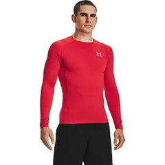 アンダーアーマー(UNDER ARMOUR) コンプレッションウェア ヒートギアアーマー 長袖 1361524 レッド/ホワイト XLサイズ