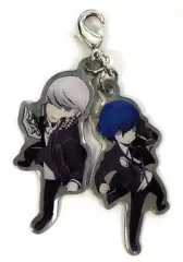 【中古】キーホルダー・マスコット(キャラクター) P3主人公&P4主人公 メタルチャーム 「3DSソフト ペルソナQ シャドウ オブ ザ ラビリンス」 HMV・Loppi購入特典