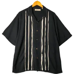 USA 古着 アロハシャツ アイランドリパブリック シルク メンズXL ブラック ISLAND REPUBLIC アイランドリパブリック シルク製アロハシャツ