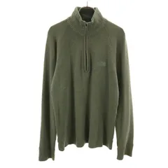 THE NORTH FACE ノースフェイス ウールブレンド 長袖 ハーフジップ セーター S カーキ AP3E アウトドア ニット メンズ 古着のサムネイル