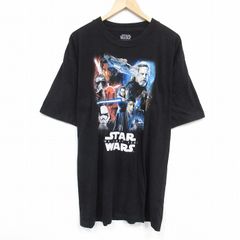 XL / 헌 옷 반소매 T 셔츠 남성 스타 워즈 STAR WARS 마지막 제다이 롱 길이 크루 넥 블랙 블랙 25aug22 중고