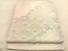 正絹・有職唐織袋帯 唐織 有職文様 袋帯 黒系 展示品 絹100％