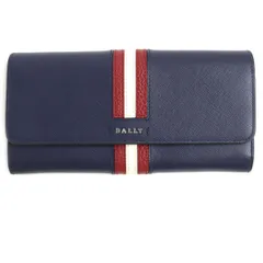 BALLY Bally バリー 財布 札入れ 型押し ブラック レッド 美品レディース